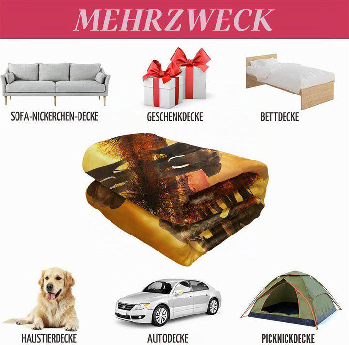YISUMEI Kuscheldecke Gelbe Elefante Reflexion Decke Flauschige Weich Fleecedecke für Sofa Bett 150x2
