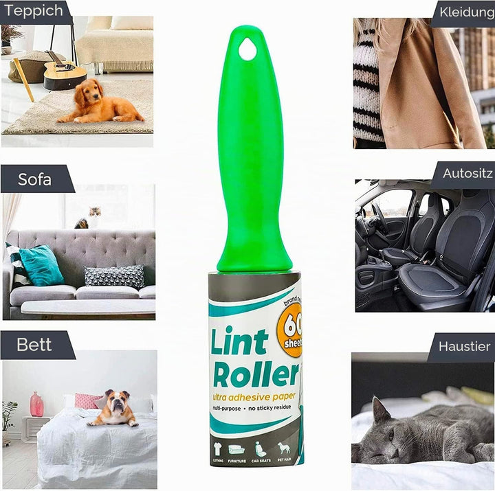 DecorRack Fusselroller Set (180 Blatt) – Extra Starke Fusselrolle für Tierhaare & Kleidung – Tierhaa