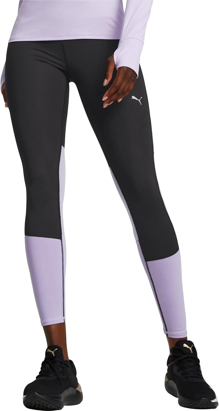 PUMA Run Favourite Damen Regular Rise Lange Laufleggings XS Black Vivid Violet Purple, XS Black Vivi
