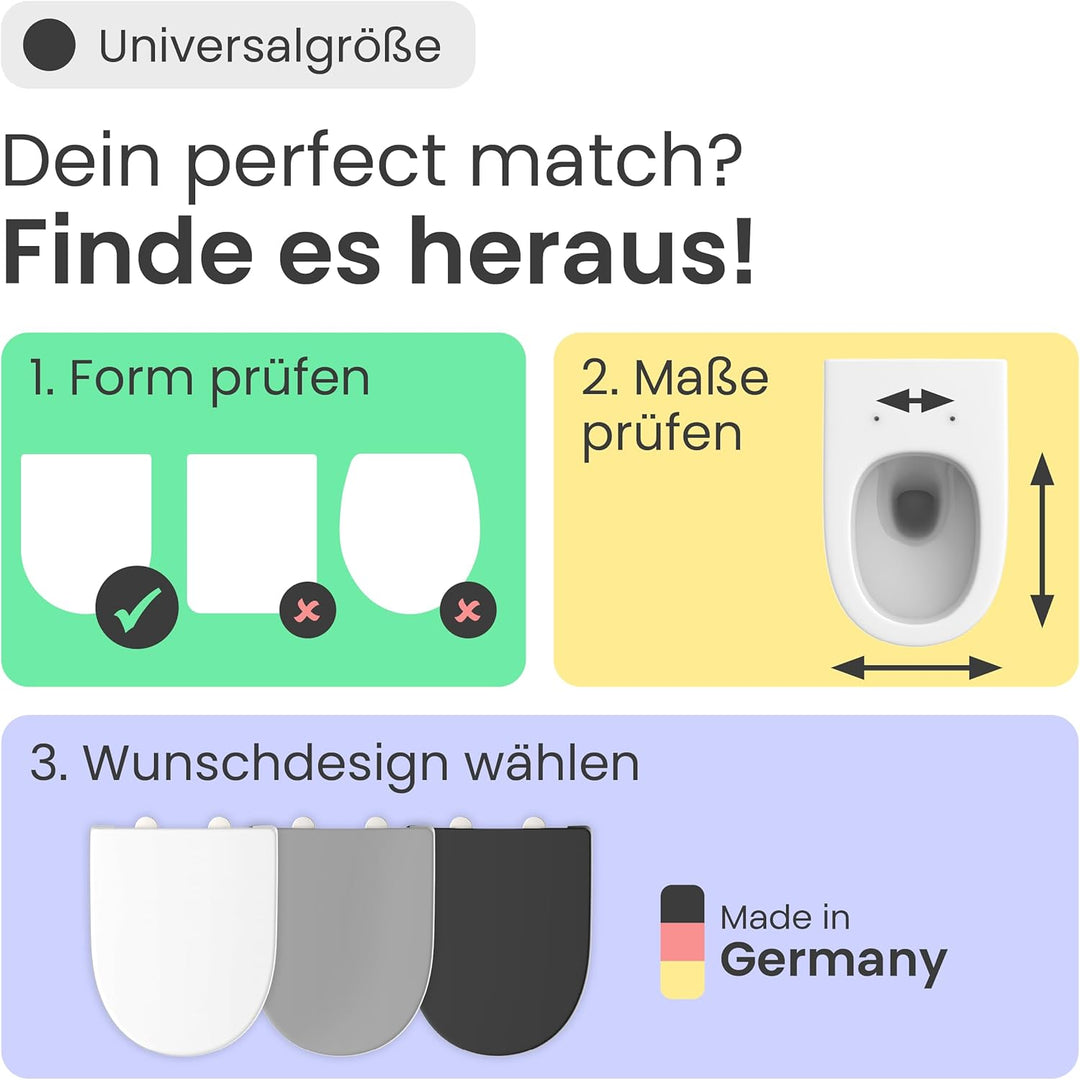 instmaier | D-Form | Toilettendeckel mit Absenkautomatik | Manhattan-Grau | Made in Germany | Toilet