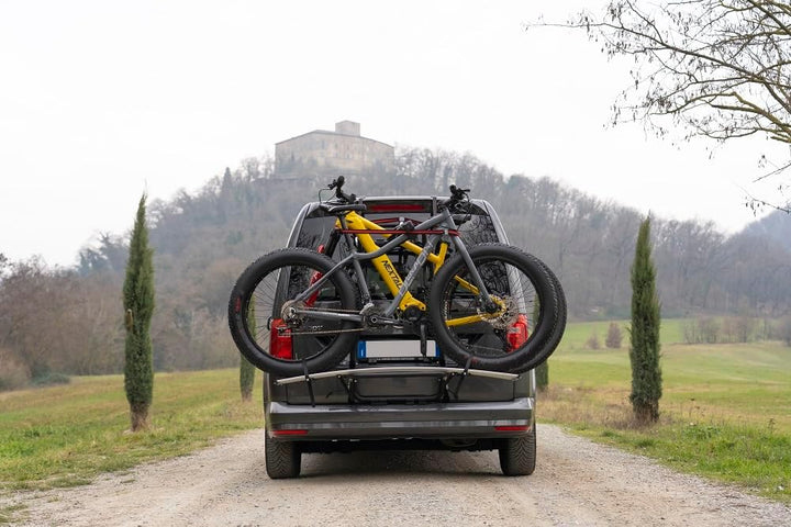 Portabici Posteriore COBRAP per 2 E-Bike Acciaio Argento