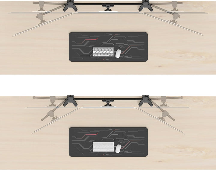 HFTEK Monitorhalterung für 5 Monitore: Oben 27–32" (bis 8 kg/Arm), unten 15–27" (Mitte bis 12 kg). H