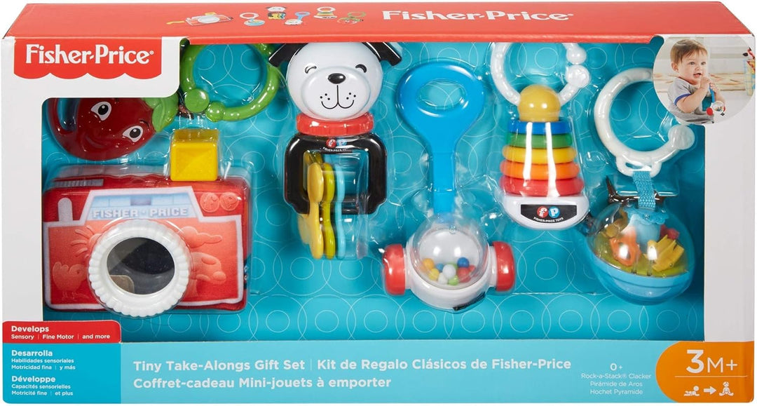 Fisher-Price FBH63 - Spielspass Geschenkset, 6 Fisher-Price Produkte inklsive Beissring und Rassel,