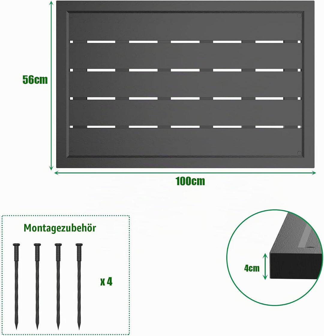 PEILU Kunststoffboden 100 x 56 x 4 cm WPC Bodenelement für Poolleiter oder Pool rutschfest Solardusc