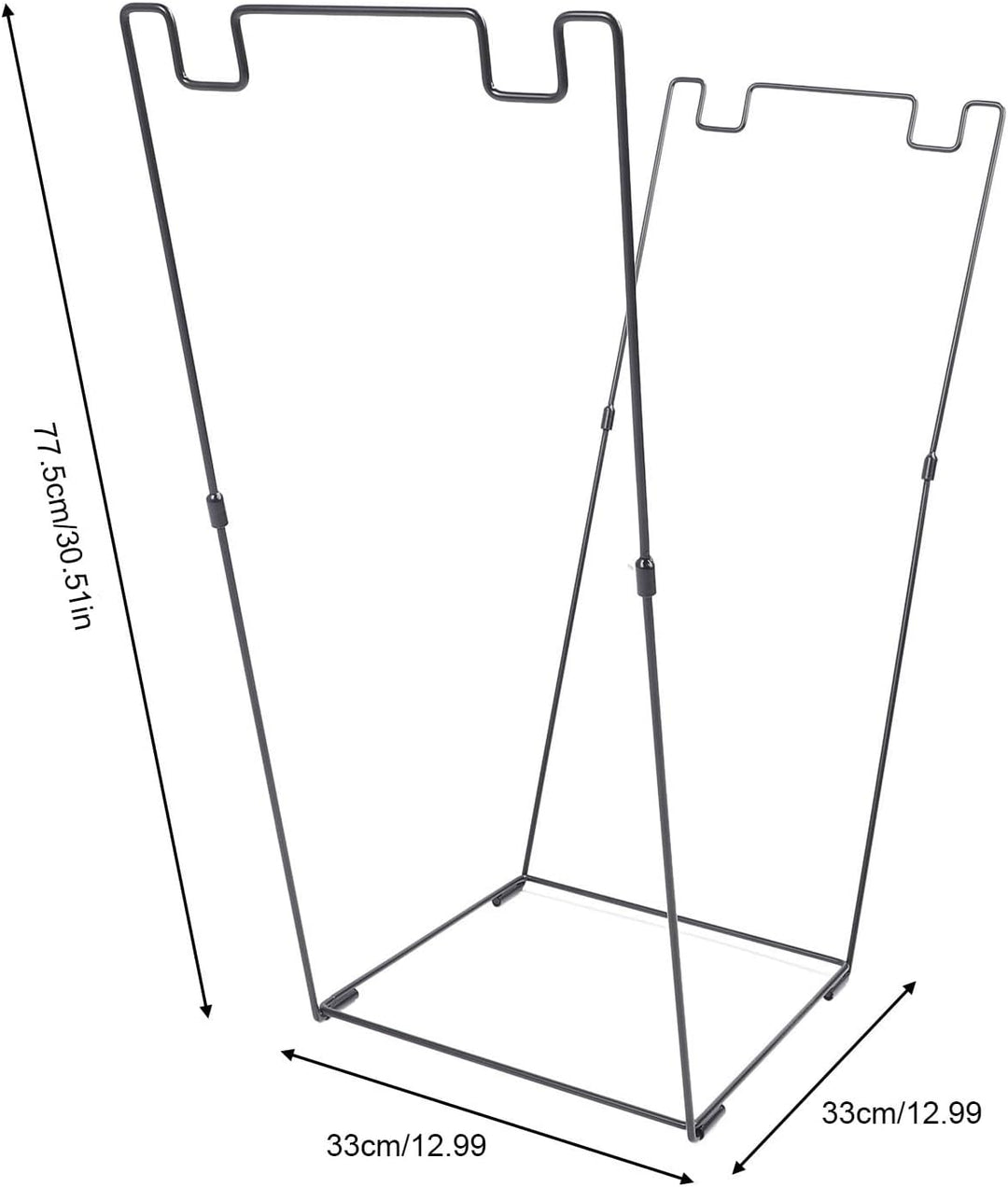 Asixxsix Müllsack-Halter-Ständer, Outdoor-Laubsack-Ständer, Kohlenstoffstahl, Tragbar, 30–45 Gallone