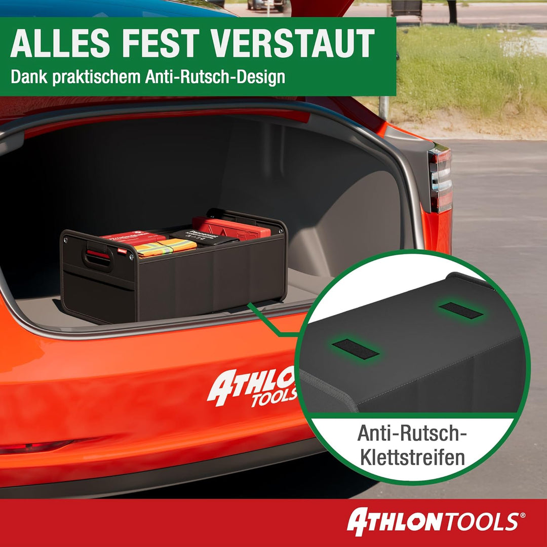 ATHLON TOOLS Kofferraumtasche faltbar - Kofferraum-Organizer, Auto Faltbox, Autotasche - verstärkt u