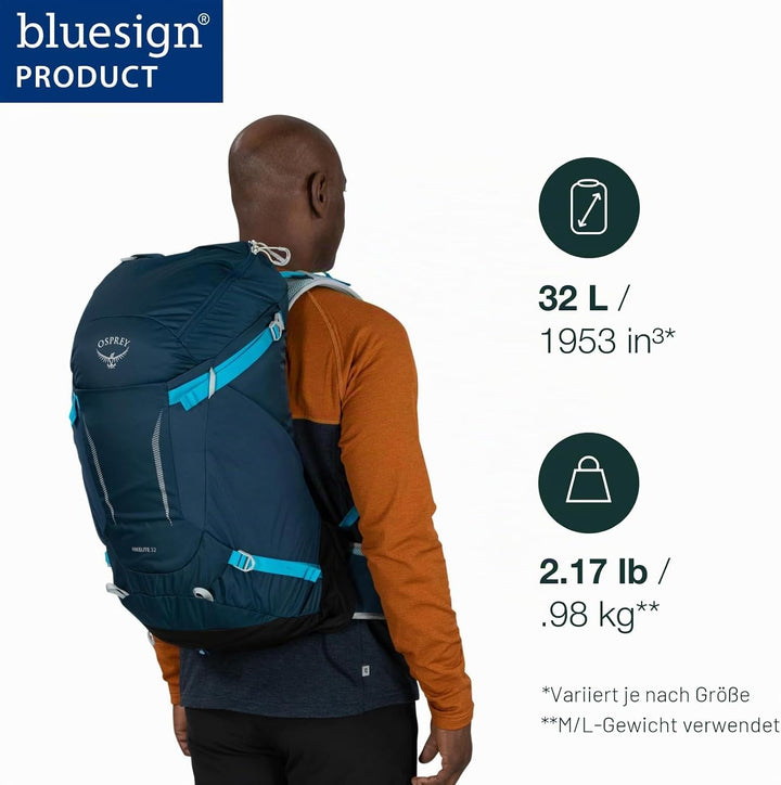Osprey Europe Hikelite 32 Backpack Atlas Blue S-M, Atlas Blue S-M