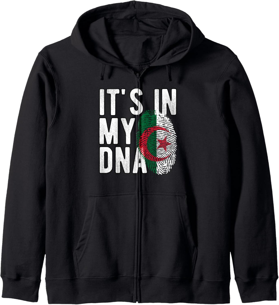 Lustig it's in my DNA Algerien Flagge Fingerabdruck Kapuzenjacke
