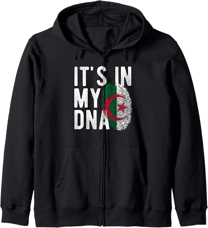 Lustig it's in my DNA Algerien Flagge Fingerabdruck Kapuzenjacke