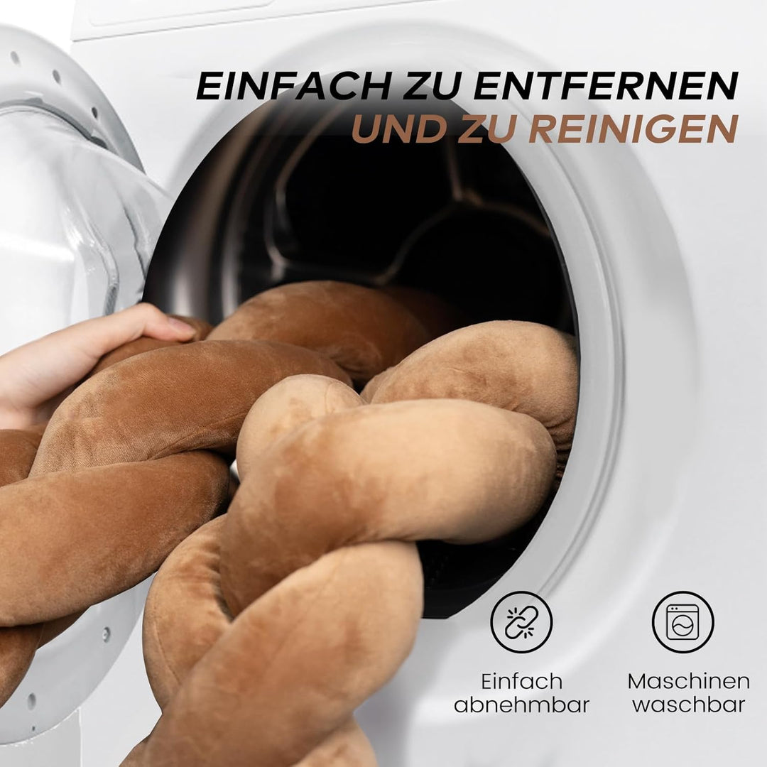 CheerPals Grosses Katzenbett 60cm, Waschbar Geflochtenes Kuschelhöhle, Hundebett mit Hochelastischer