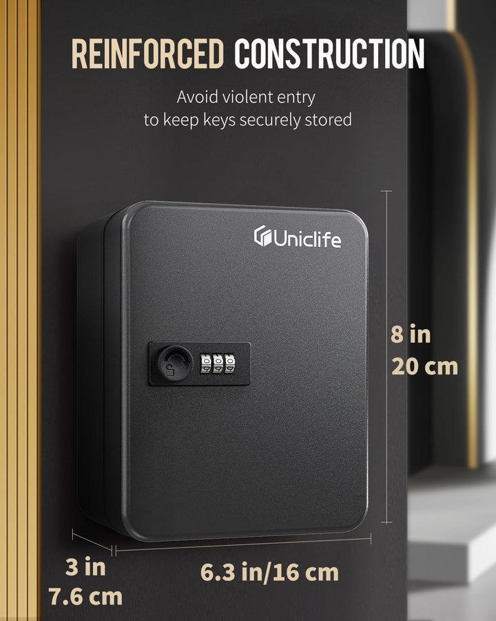 Uniclife 20 Position Schlüssel Kabinett mit Kombination Lock Resettable Black Digital Security Stora