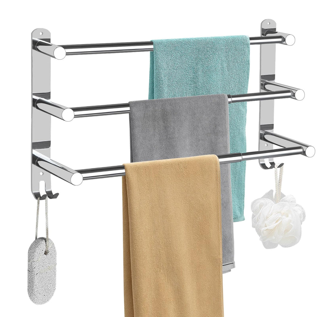 Raheem 43–75cm Handtuchhalter Ohne Bohren Ausziehbar 3-Schicht Edelstahl Handtuchstange Selbstkleben