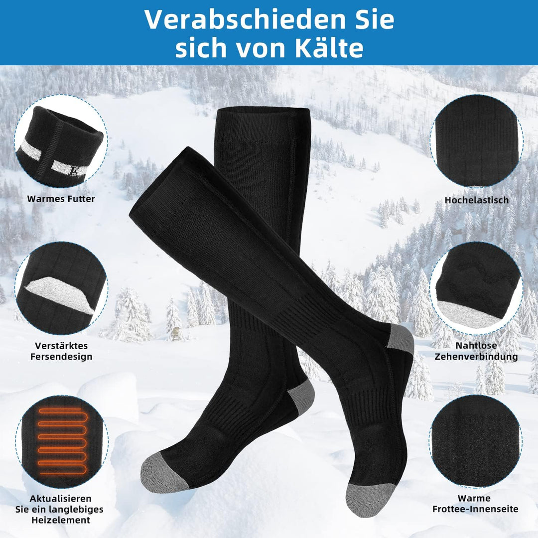 Beheizbare Socken, 5000mAh Beheizte Socken Herren Damen Wiederaufladbare Batterien Elektrische Warme
