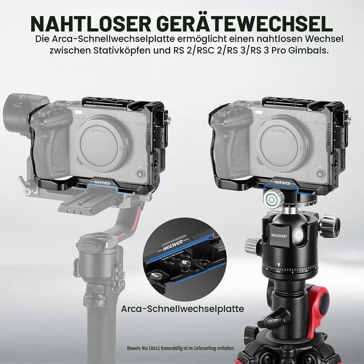 NEEWER FX3/FX30 Cage Kamera Käfig mit HDMI Cable Clamp,NATO Schiene,3/8"ARRI Positionierungslöcher,