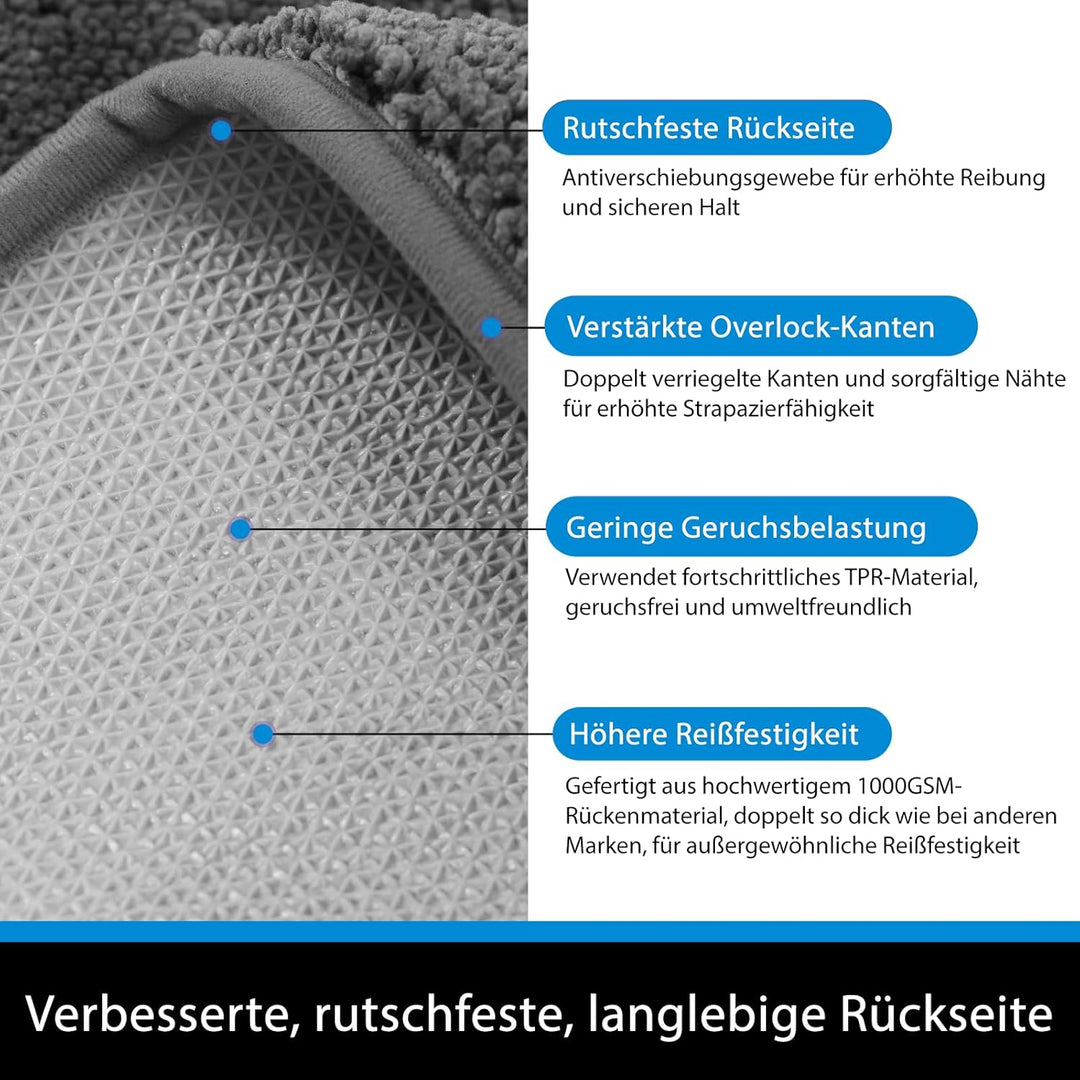 Oiilores Fussmatte 60x90 cm Innen, rutschfeste Schmutzfangmatte, Maschinenwaschbare Sauberlaufmatte,