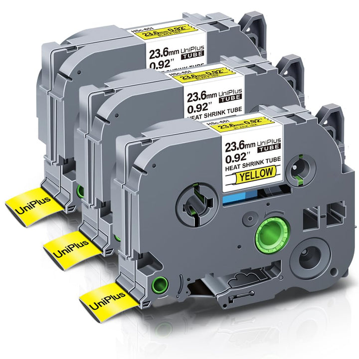 UniPlus 3x Schrumpfetikett Kompatibel mit Brother P-Touch Schrumpfschlauch 23,6mm HSc-651 Hse-651 Hs