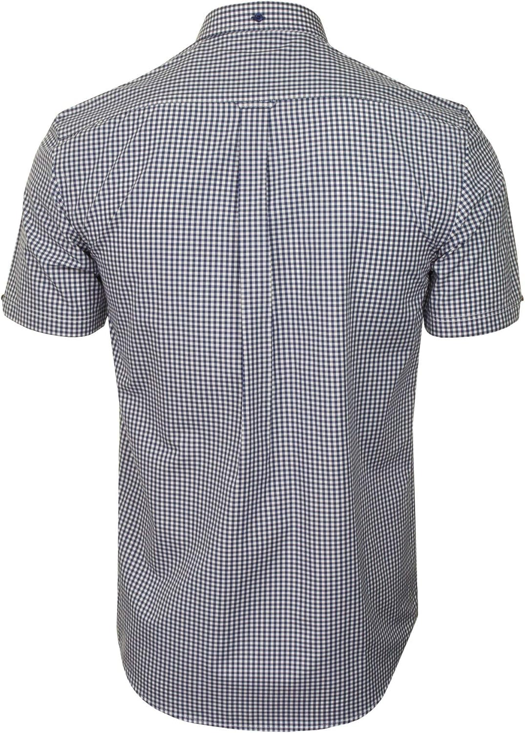 Xact Herren Kurzarmhemd mit Gingham-Karo, Button-Down-Kragen, Normale Passform M Navy/ White, M Navy