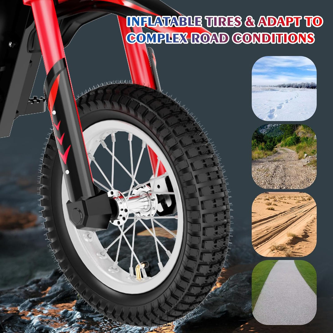 EVERCROSS EV12M Elektro Motorrad Kinder, Elektromotorrad mit 300W Motor, 3 Geschwindigkeitsmodus, 15
