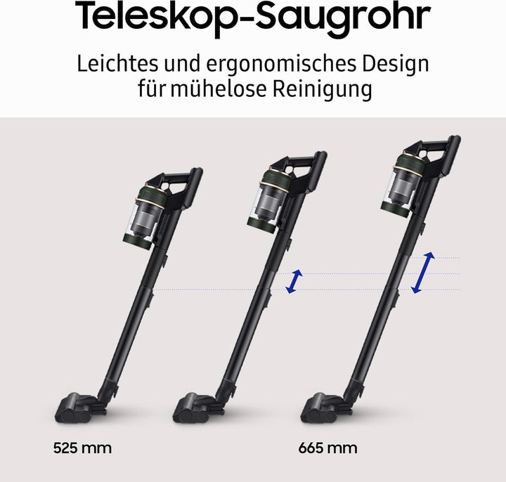 Samsung Bespoke Jet Plus Akku+ Wet & Clean Akku-Staubsauger, Teleskopierbar, All-in-one Clean Statio