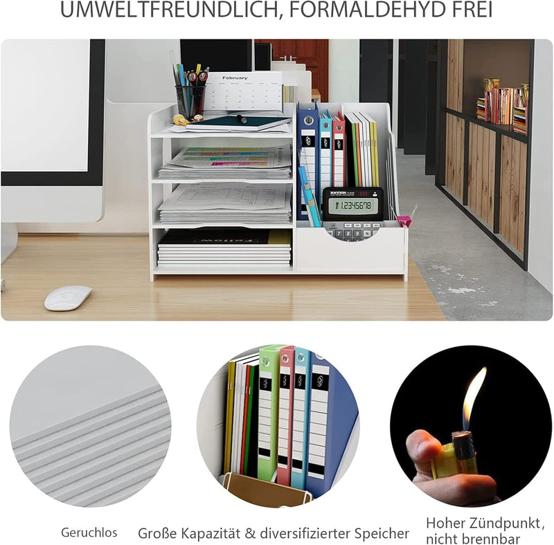 PUNCIA Dokumentenablage A4 Briefablage Ablagefächer PVC Schreibtisch Datei Organizer Papierablage Ak