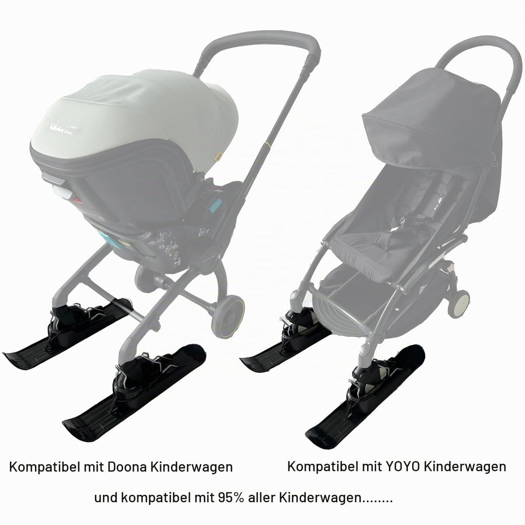Universal Skischild für Kinderwagen und Trolleys für Haustiere, Schneewagen- oder Strandgleiter, Ski