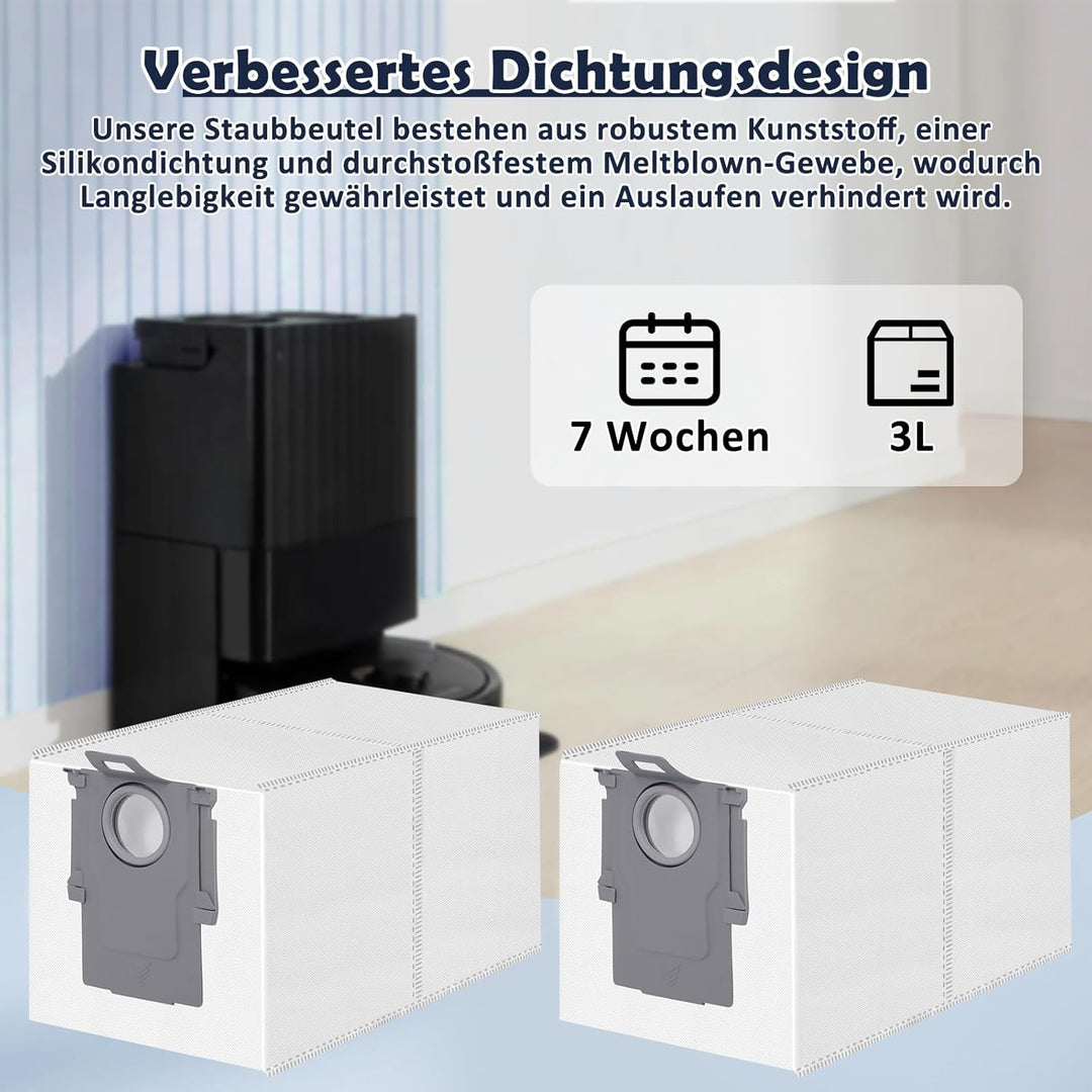 12 Stück Staubbeutel für Roborock Qrevo/Qrevo S/Qrevo Pro/Qrevo Master/Qrevo Edge/Qrevo Curv/Qrevo S