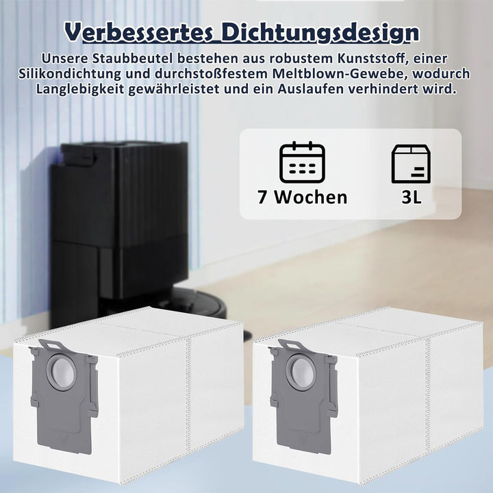 12 Stück Staubbeutel für Roborock Qrevo/Qrevo S/Qrevo Pro/Qrevo Master/Qrevo Edge/Qrevo Curv/Qrevo S