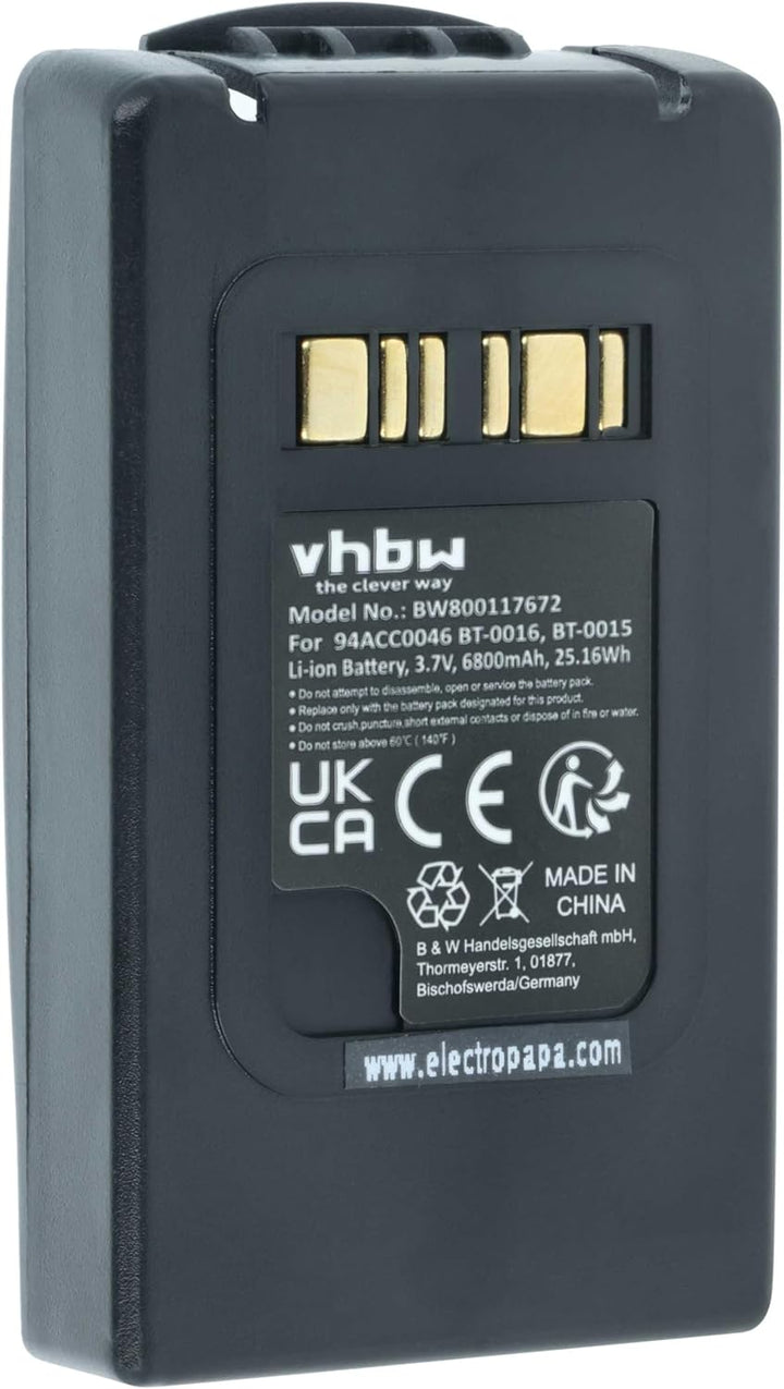vhbw 1x Akku Ersatz für Datalogic BT-0016 für Barcodescanner POS (6800 mAh, 3,7 V, Li-Ion)