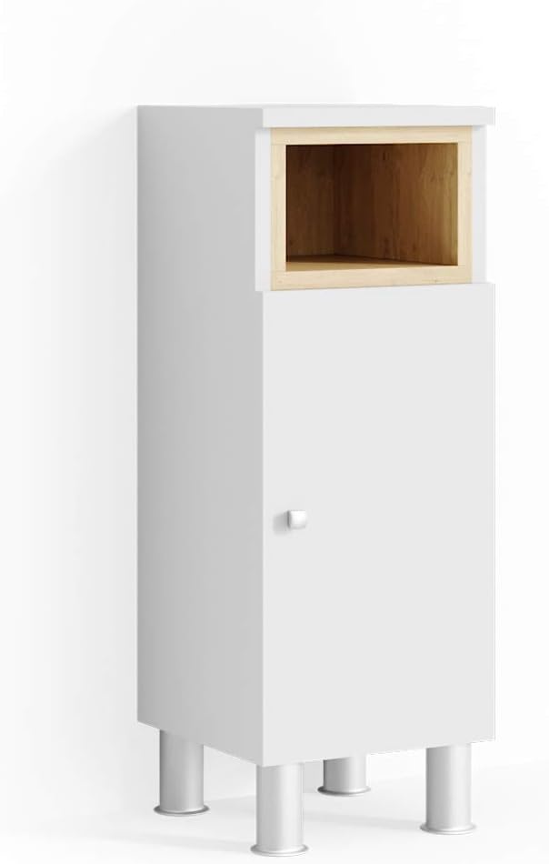 Vicco Midischrank Aquis, Weiss, 30 x 81.8 cm, zur Aufbewahrung im Badezimmer und kombinierbar mit Aq