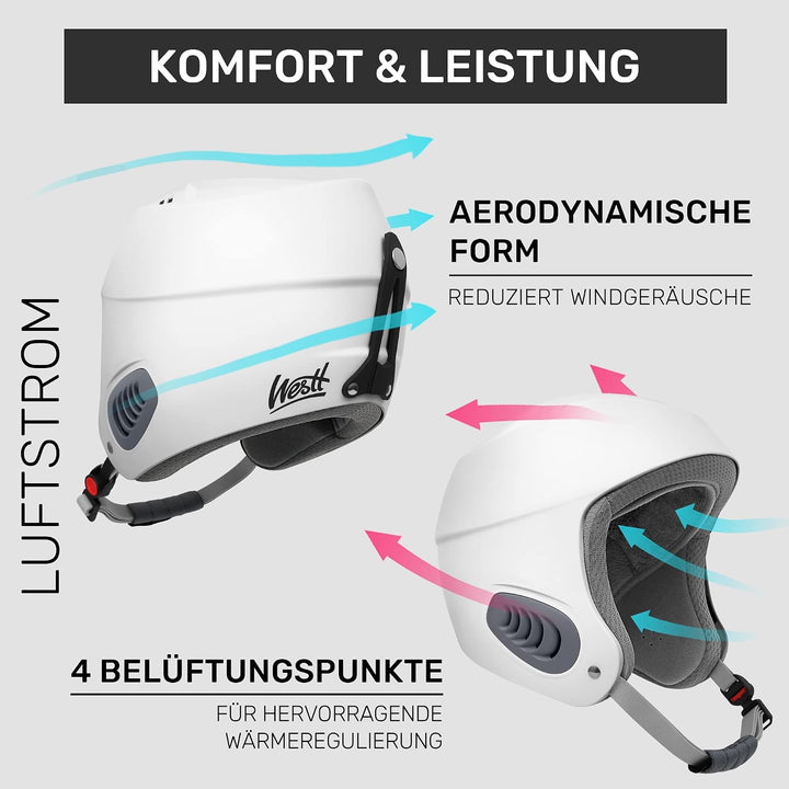 Westt Skihelm für Damen Herren Jugend Kinder Snowboardhelm Schneesporthelm für Skifahren, Atmungsakt