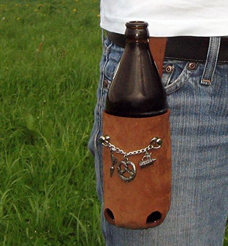 Brotzeit-Charivari 0,5l - Das Original aus echtem Leder - Bier Holster Bierhalter