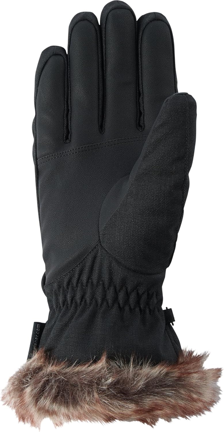 Ziener Damen Ski-Handschuhe / Wintersport, Warm, Atmungsaktiv Kim, 801117 7.5 black-stru, 7.5 black-