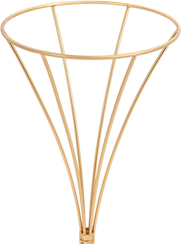3 Stück Gold Blumenständer Metall, Hochzeitsvase Blumensäule Sanduhrförmig, Goldvasen Säule Dekosäul