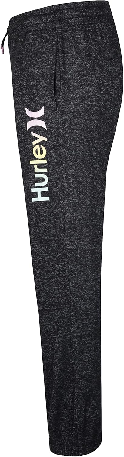 Hurley Mädchen Sporthose aus weichem Strick Hose, schwarz (Black Heather), 10 años
