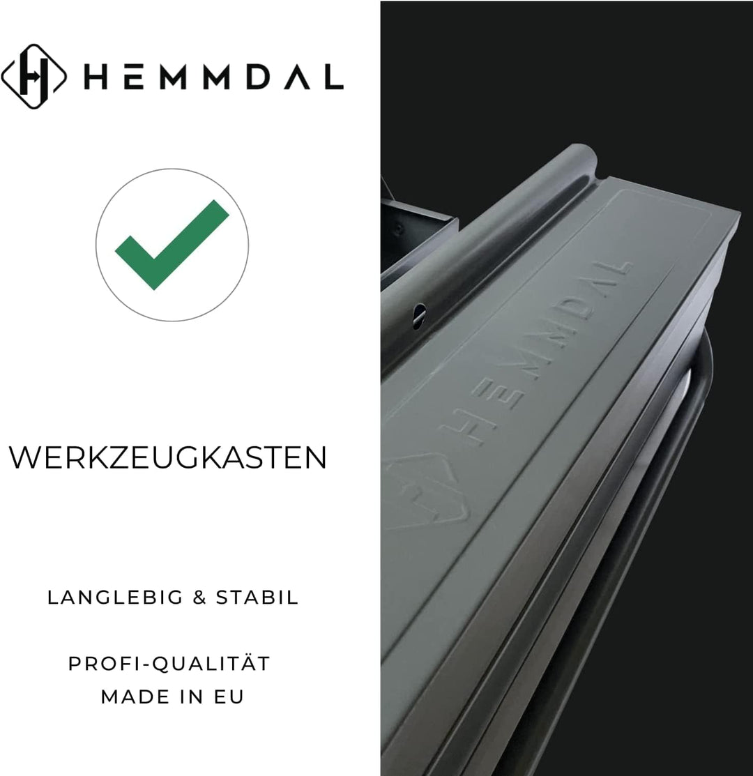 Werkzeugkasten leer | 4 aufziehbare Fächer | HxBxT 45 x 22 x 22 cm | mit Doppelgriff | langlebig & s
