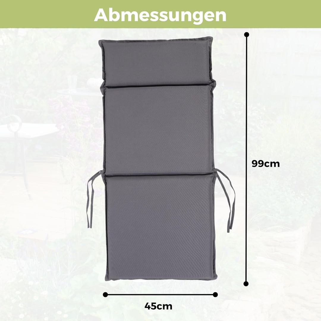 ALBATROS Gartenstuhl Sitzauflage 2er Set Gartenstuhlauflagen Sitzpolster Sitzkissen Outdoor Anthrazi