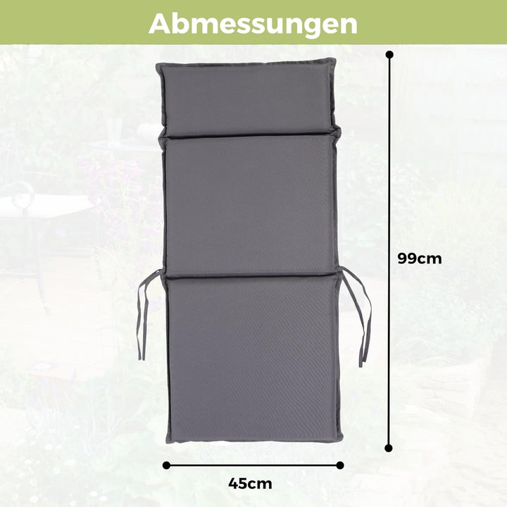 ALBATROS Gartenstuhl Sitzauflage 2er Set Gartenstuhlauflagen Sitzpolster Sitzkissen Outdoor Anthrazi