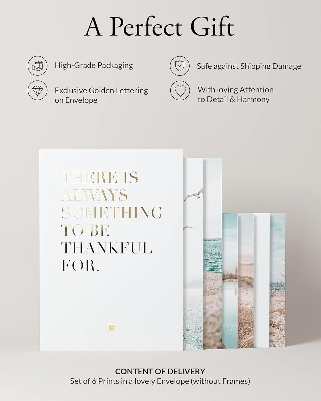 Heimlich® Premium Poster Set OHNE Bilderrahmen | 2 x DIN A3 & 4 x DIN A4 - ca. 30x42 & 21x30 | Stilv