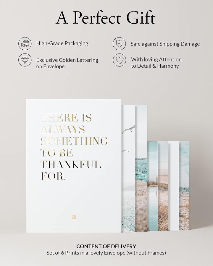 Heimlich® Premium Poster Set OHNE Bilderrahmen | 2 x DIN A3 & 4 x DIN A4 - ca. 30x42 & 21x30 | Stilv
