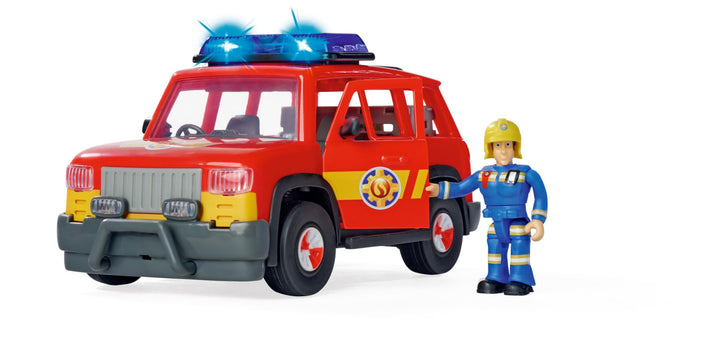 Simba Feuerwehrmann Sam First Responder Fahrzeug, mit Licht, Sound, Kofferraum um Türen zum Öffnen,