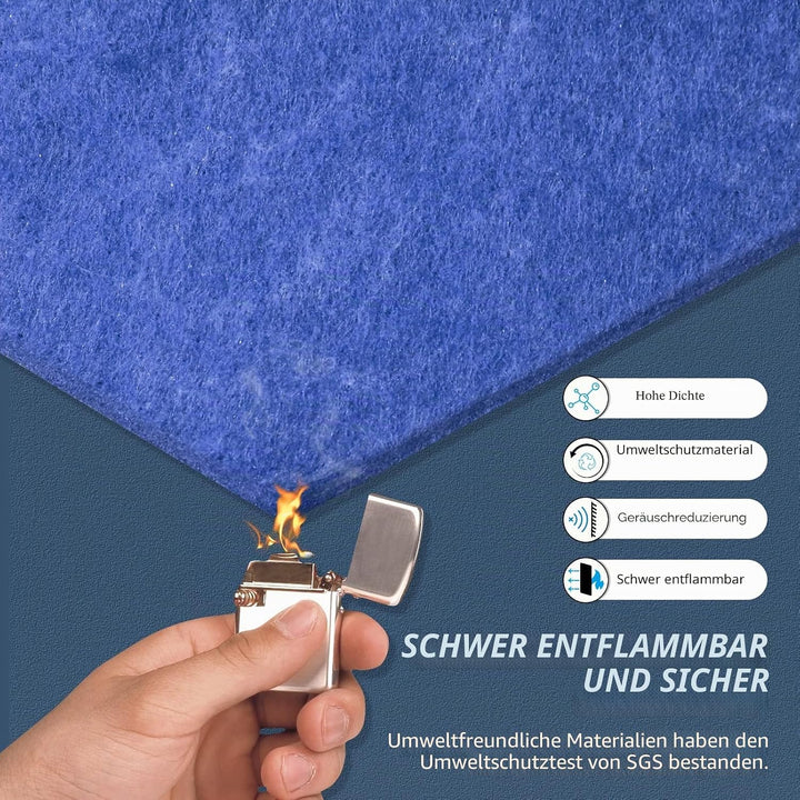Quadratische Akustikplatten selbstklebend 12 Stück I Schallabsorber Schallschutz mit hoher Dichte fü