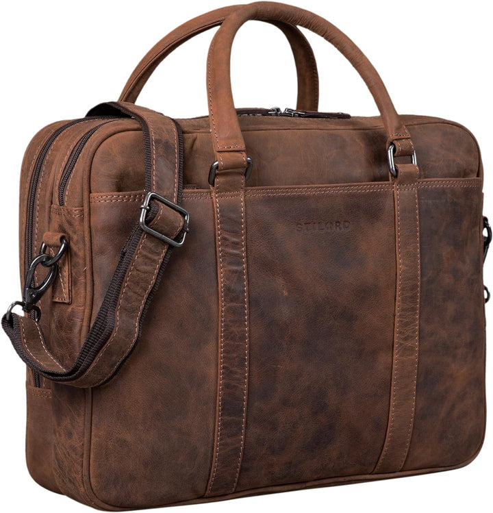 STILORD 'Dante' Business-Tasche Leder gross elegante Aktentasche Umhängetasche Laptoptasche 15.6 Zol