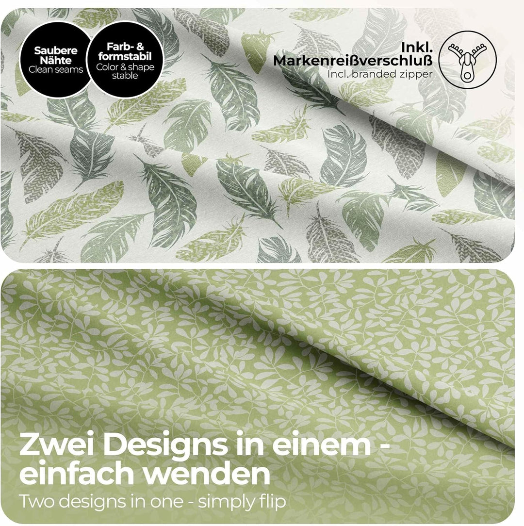 etérea Baumwolle Renforcé Wendebettwäsche Bettwäsche Philou mit modernen und elegantem Federn Motiv