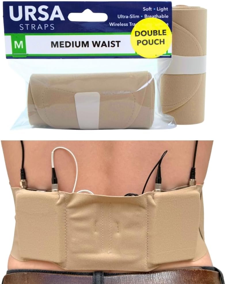 URSA Double Pouch Hüftgurt - Ultra Slim, Breathable & Stretchy Microphone Transmitter Straps Kompati