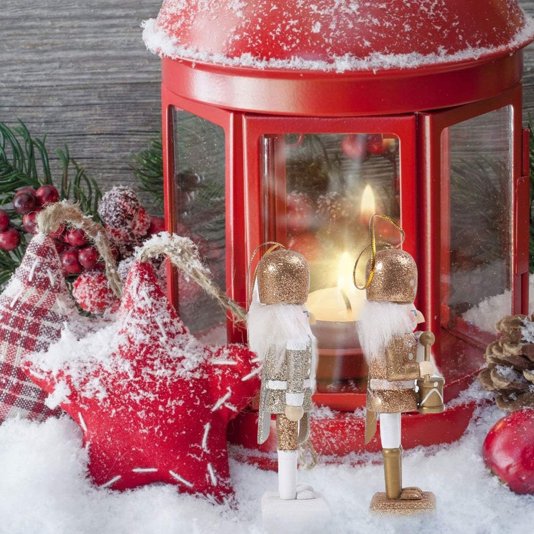 Sewroro 1 Set Weihnachten Nussknacker Ornamente Holz Nussknacker Figur Weihnachtspuppe Anhänger Nuss