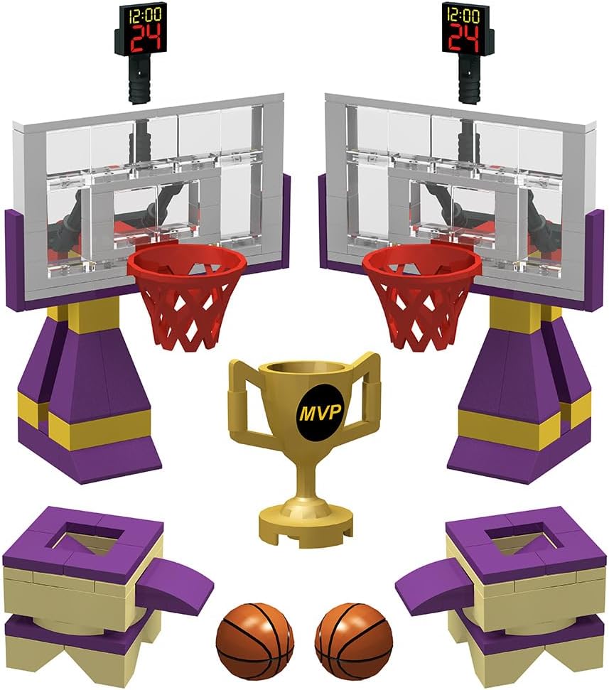Building Block Bildung Spielzeug für Basketball Court Baseplates 5" X 10" (3-Pack) und Sets von 2 Ba