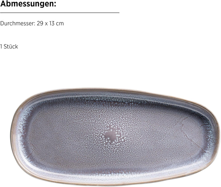 MÄSER Serie Elea, 3-tlg. Plattenset im Vintage-Look, flieder, Steinzeug