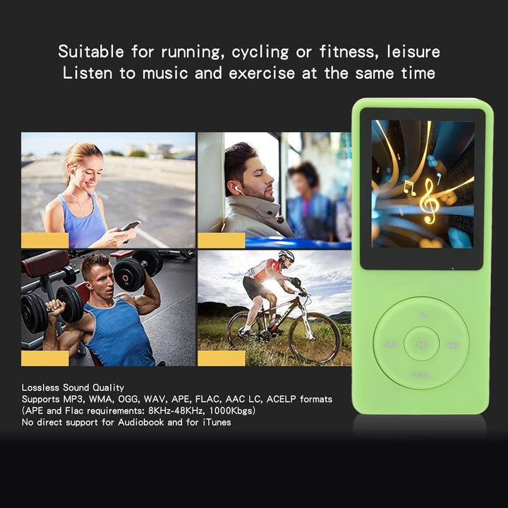 ASHATA 8 GB MP3 MP4-Player, 1,8-Zoll-Bildschirm, 8 GB Speicher, 64 GB erweiterbar, 30 Stunden Wieder