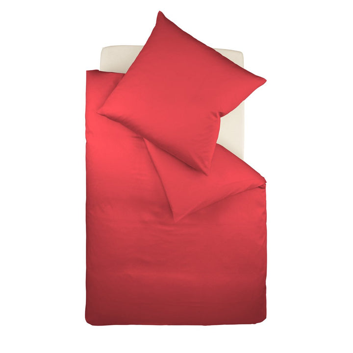 Fleuresse Colours Bettwäsche, Uni-Mako-Satin, rot, 155 x 220 cm Kirsche 155/220 Uni, Kirsche 155/220