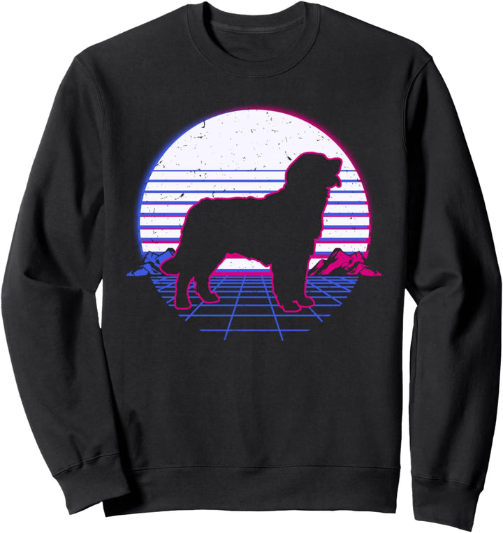 Berner Sennenhund Hund Welpe Retro Vintage Sunset Geschenk Sweatshirt